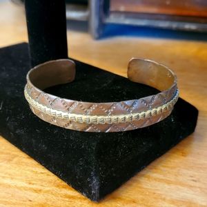 Vintage Navajo Jefferson Lee 12k G.F. and Copper Cuff 7"